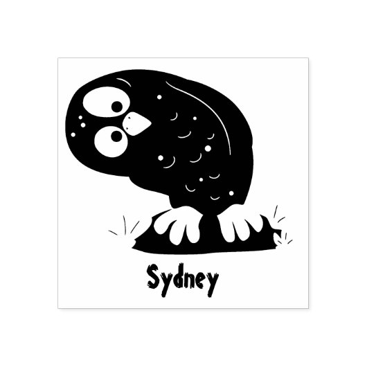 Schattige nieuwsgierige grappige bruine uil cartoo rubberstempel (Afrduk)