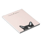 Schattige nieuwsgierige kat en voeg naam toe notitieblok (Schuin)