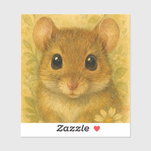 Schattige nieuwsgierige muis sticker (Vel)