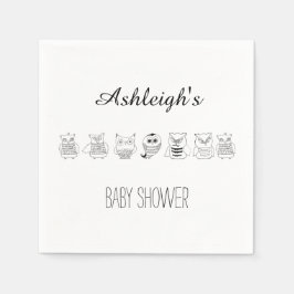 Schattige Night Owls Baby shower Servet