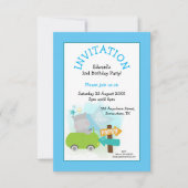 Schattige nijlpaard autorit peuter verjaardagsfees kaart (Voorkant)