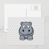 Schattige Nijlpaard Briefkaart (Voorkant / Achterkant)