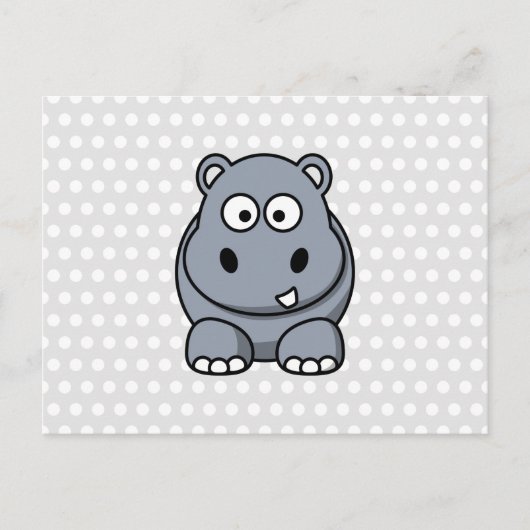 Schattige Nijlpaard Briefkaart (Voorkant)