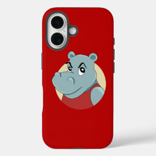 Schattige nijlpaard cartoon iPhone 16 hoesje