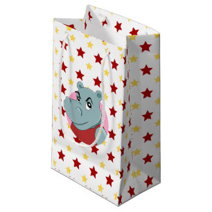 Schattige nijlpaard cartoon klein cadeauzakje
