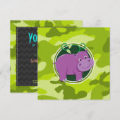 Schattige nijlpaard; felgroene camo, camouflage kaart (Voorkant / Achterkant)