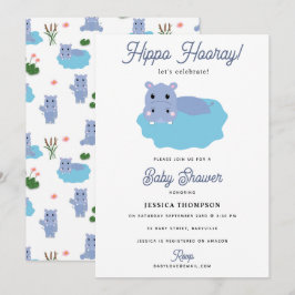 Schattige Nijlpaard Hip Hippo Hoera Babyshower Kaart
