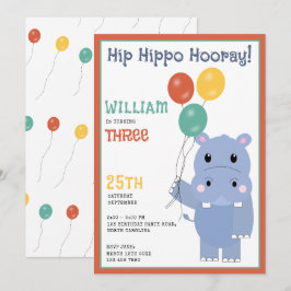 Schattige Nijlpaard Hip Hippo Hoera Kinderverjaard Kaart