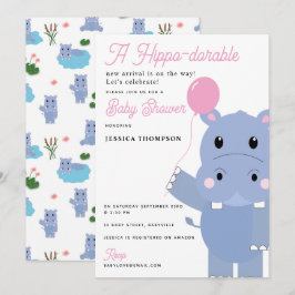 Schattige Nijlpaard Hippo-dorable Baby Shower Kaart