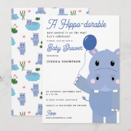 Schattige Nijlpaard Hippo-dorable Baby Shower Kaart