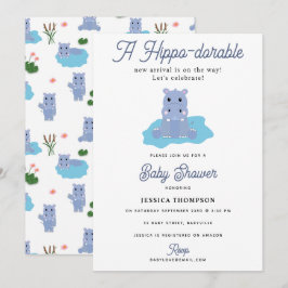 Schattige Nijlpaard Hippo-dorable Baby Shower Kaart