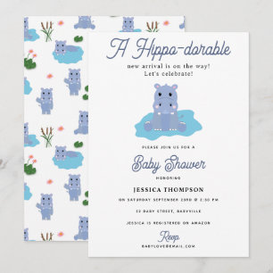 Schattige Nijlpaard Hippo-dorable Baby Shower Kaart
