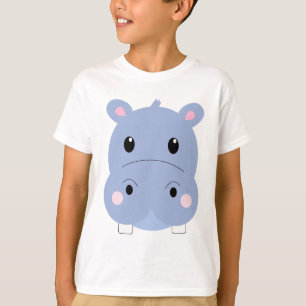 Schattige Nijlpaard Hippo Patroon Kinder Slaapkame T-shirt