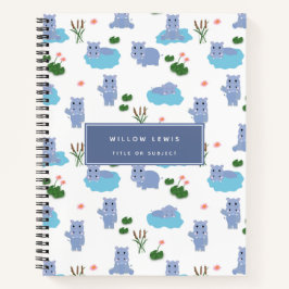 Schattige Nijlpaard Hippo Patroon Notitieboek