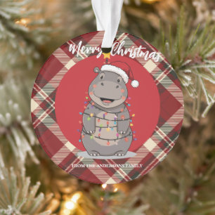 Schattige nijlpaard Kerstboom dierentuin safari Ke Ornament