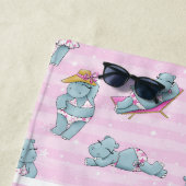 Schattige nijlpaard liefhebbers strand strandlaken (In situ)