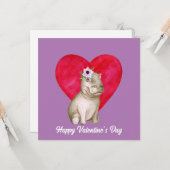 Schattige Nijlpaard Valentijn Kaart (Voorkant / Achterkant in situ)