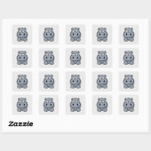 Schattige Nijlpaard Vierkante Sticker (Vel)