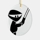 schattige ninja-afbeelding keramisch ornament (Rechts)