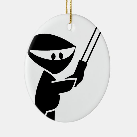 schattige ninja-afbeelding keramisch ornament (Rechts)