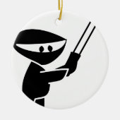 schattige ninja-afbeelding keramisch ornament (Voorkant)