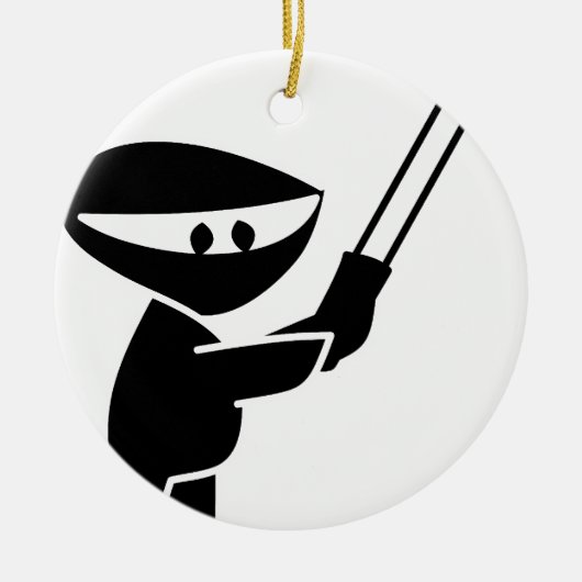 schattige ninja-afbeelding keramisch ornament (Voorkant)