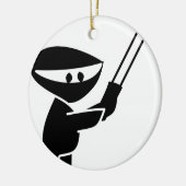 schattige ninja-afbeelding keramisch ornament (Links)