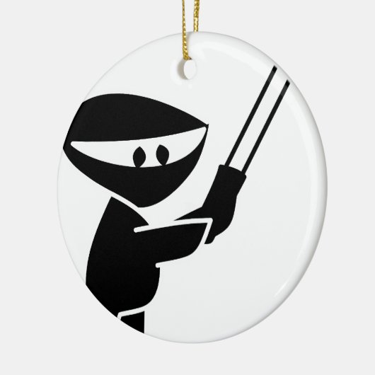schattige ninja-afbeelding keramisch ornament (Links)