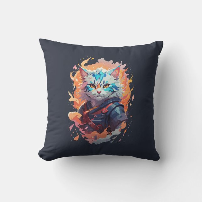 Schattige Ninja Cat Warrior Design Kussen (Voorkant)