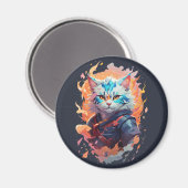 Schattige Ninja Cat Warrior Design Magneet (Voorkant / Achterkant)