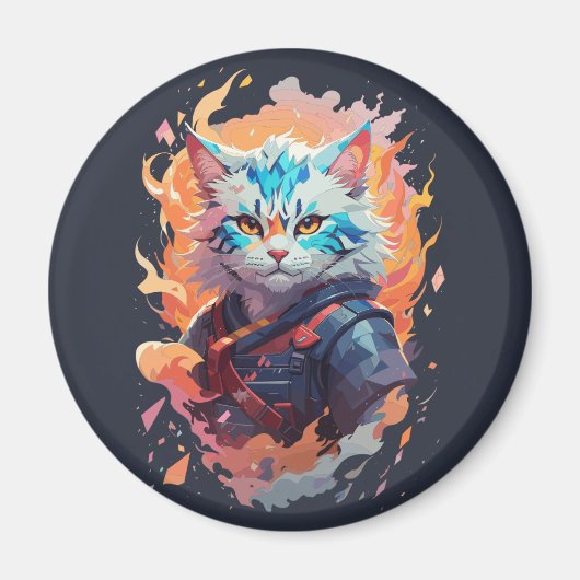 Schattige Ninja Cat Warrior Design Magneet (Voorkant)