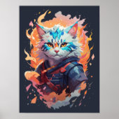 Schattige Ninja Cat Warrior Design Poster (Voorkant)
