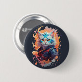 Schattige Ninja Cat Warrior Design Ronde Button 5,7 Cm (Voorkant /achterkant)