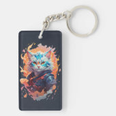 Schattige Ninja Cat Warrior Design Sleutelhanger (achterkant)