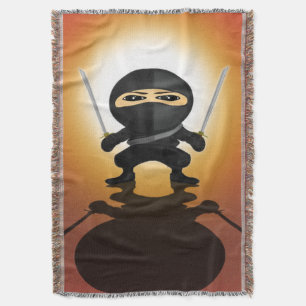Schattige Ninja Jongen Anime Gamer Muismat Katana Deken