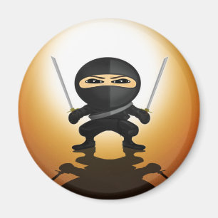 Schattige Ninja Jongen Anime Katana Krijger Kawaii Magneet