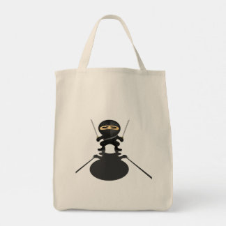 Schattige Ninja Jongen Anime Krijger Dubbele Katan Tote Bag