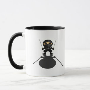 Schattige Ninja Jongen Dubbele Katana Cartoon Anim Mok