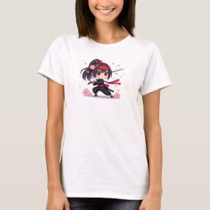 Schattige ninja krijger bloem meisje t-shirt
