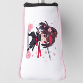 Schattige ninja krijger bloesem meisje golfheadcover (Draai 90)