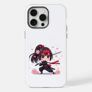 Schattige ninja krijger bloesem meisje iPhone 15 pro max case