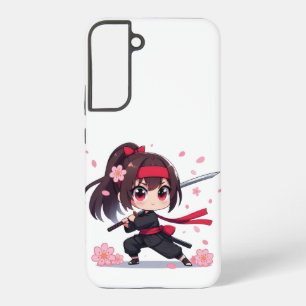 Schattige ninja krijger bloesem meisje samsung galaxy hoesje