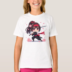Schattige ninja krijger bloesem meisje t-shirt