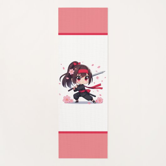 Schattige ninja krijger bloesem meisje yogamat (Voorkant)
