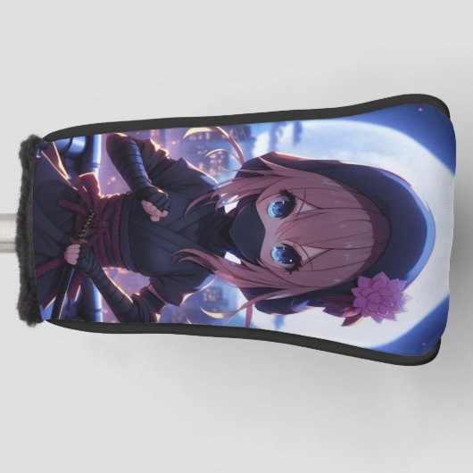 Schattige ninja krijger meisje golfheadcover (Voorkant)