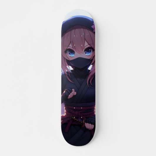 Schattige ninja krijger meisje persoonlijk skateboard (Voorkant)