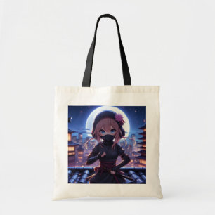 Schattige ninja krijger meisje tote bag