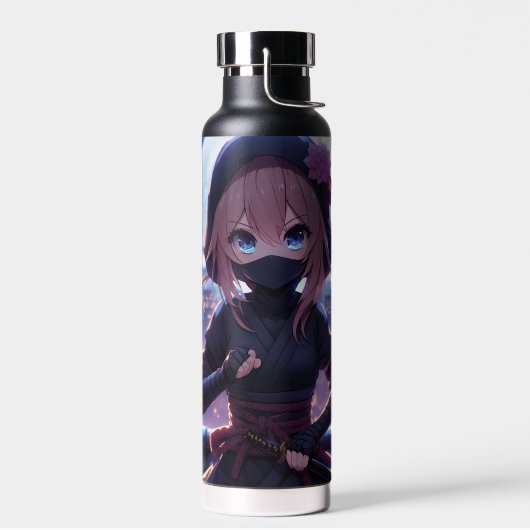 Schattige ninja krijger meisje waterfles (Links)