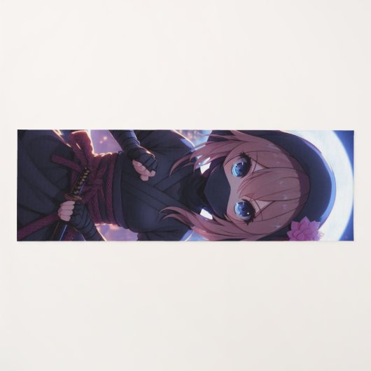 Schattige ninja krijger meisje yogamat (Voorkant (horizontaal))