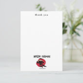 Schattige Ninja Krijger Zwart & Rood Kinderen Aang Bedankkaart (Staand voorkant)